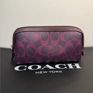 Coach Plum Logo Cosmetic Pouch